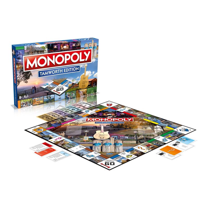 MONOPOLY Tamworth Edition board game image of box and board
