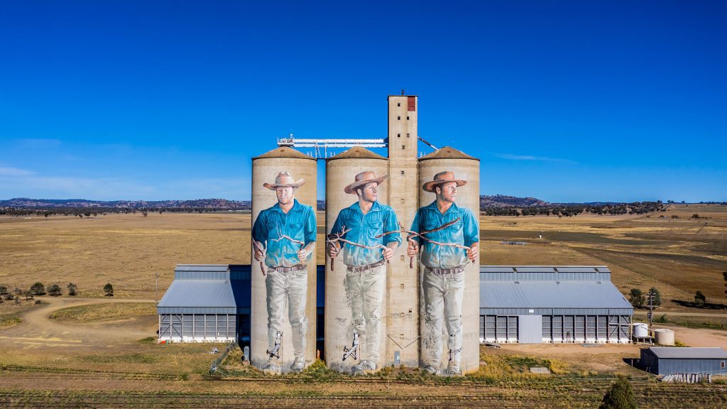 'The Water Diviner' Barraba Silo Art