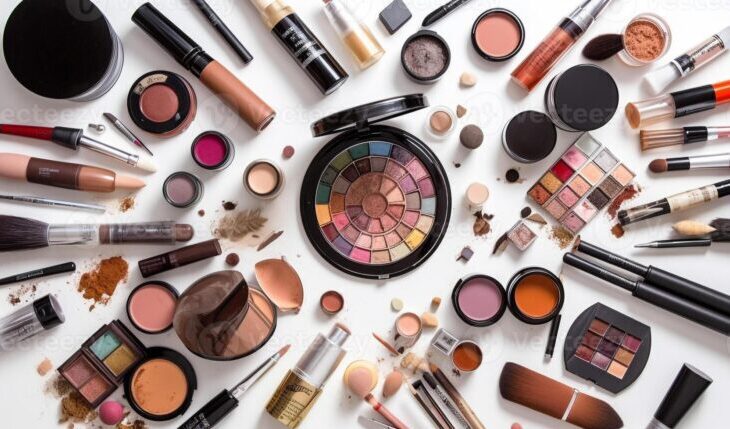 set-of-beauty-make-up-with-aesthetic-arrangement-top-view-photo