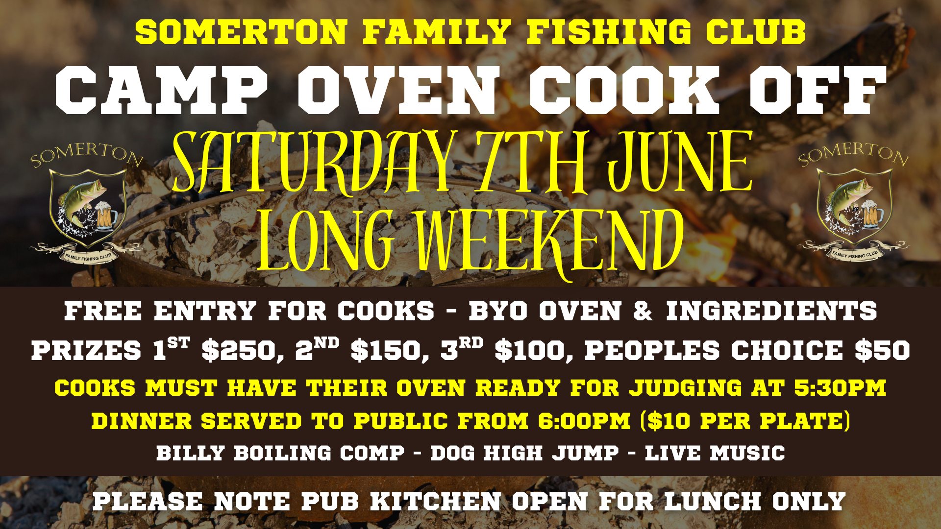 Somerton Family Fishing Club Camp Oven Cook-Off & Family Fun Day