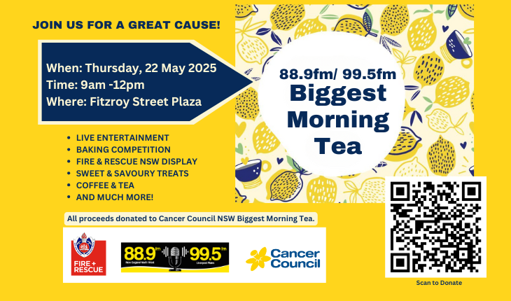 88.9fm/99.5fm Australia’s Biggest Morning Tea