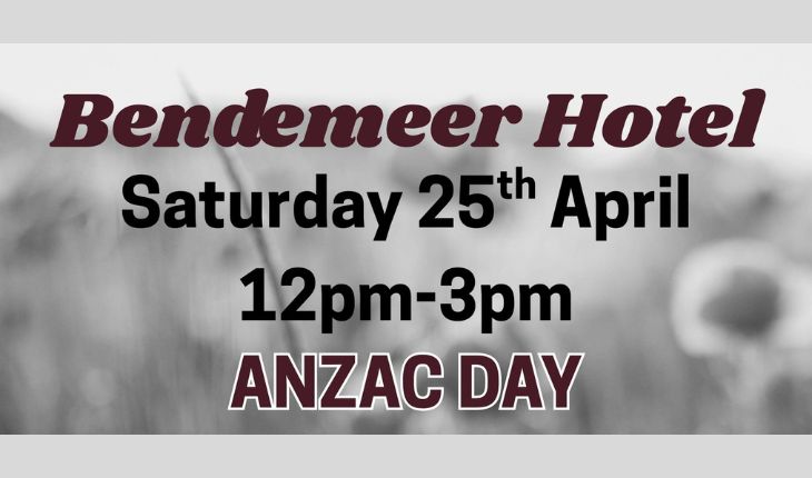 Matt Barrett, Live at Bendemeer Hotel for ANZAC Day